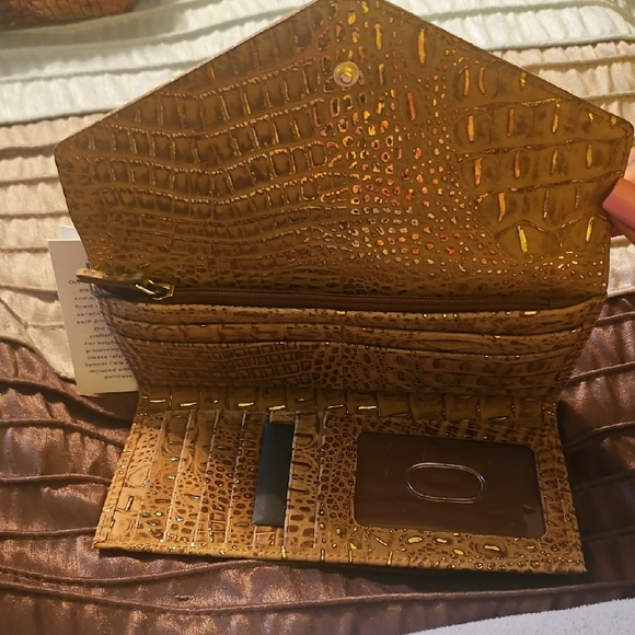Brahmin Veronia Vintage Mini Melbourne GoldCroc-Embossed Envelope Wallet - Picture 5 of 7